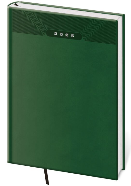 MEMORY (imitace pravé kůže) - Týdenní diář A5 Print Classic zelený