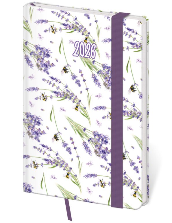 Kapesní diář Vario Lavender s gumičkou