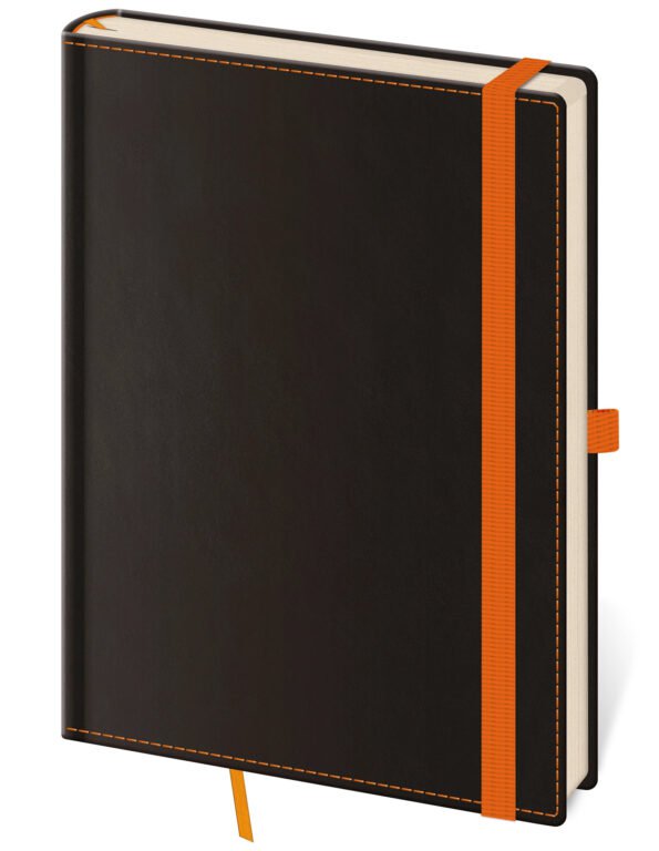 Linkovaný zápisník Black Orange L