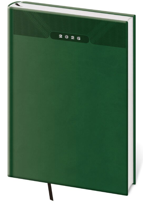 MEMORY (imitace pravé kůže) - Týdenní diář B5 Print Classic zelený