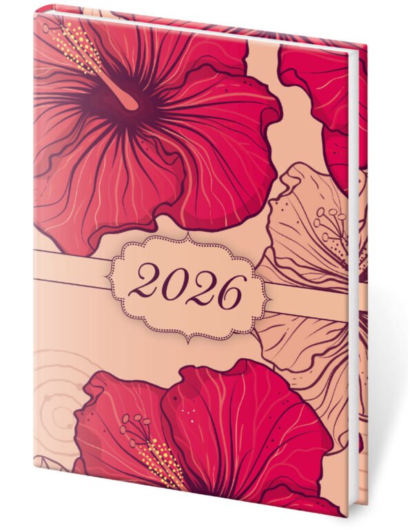 Diáře 2026, plánovací diáře - Kapesní diář A7 Vario Lyra Hibiscus