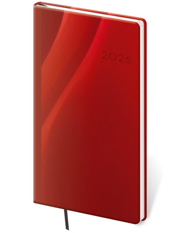 MEMORY (imitace pravé kůže) - Kapesní diář Vario Red design
