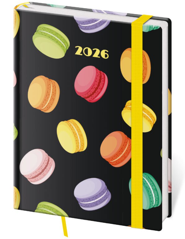 MEMORY (imitace pravé kůže) - Denní diář B6 Vario Macarons s gumičkou