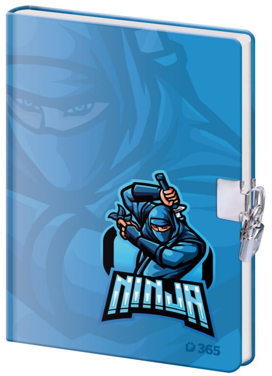 Zápisníky, poznámkové bloky, deníky a notesy - Památník 13x18 cm se zámkem - Ninja
