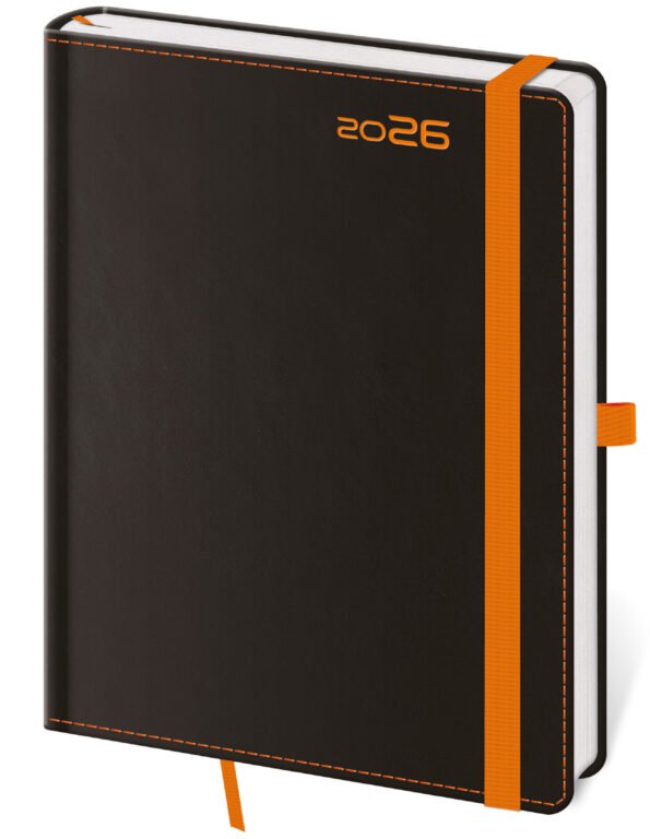 Denný diár A5 Black Orange s pútkom