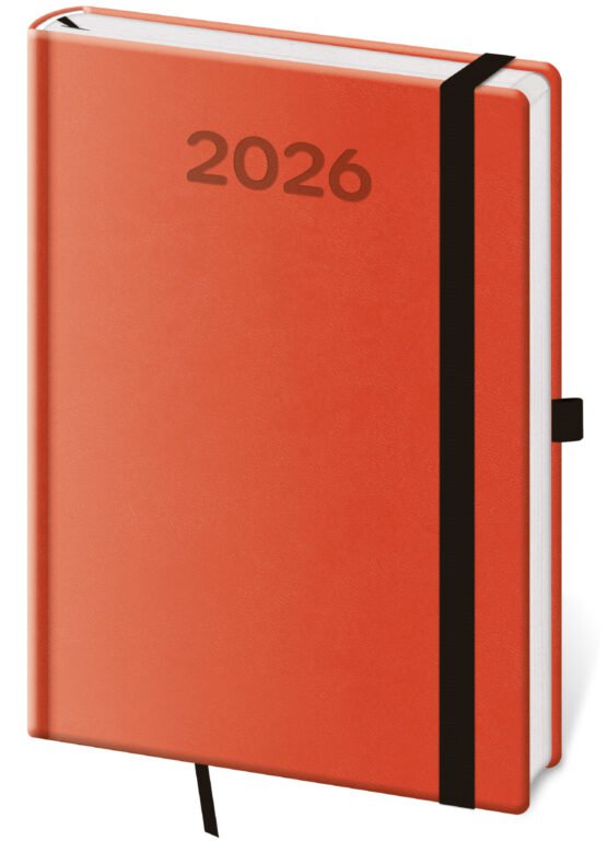 Diáre 2026, pracovné diáre - Denný diár A5 Print Pop oranžový