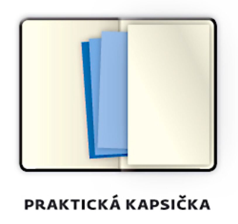Zápisníky, poznámkové bloky, deníky a notesy - Linkovaný zápisník Double Blue L