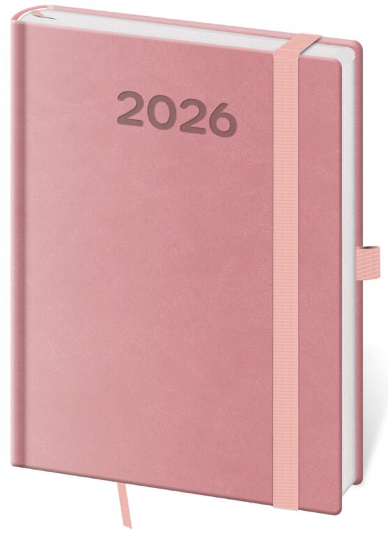 Diáre 2026, pracovné diáre - Týždenný diár A5 Print Pop ružový