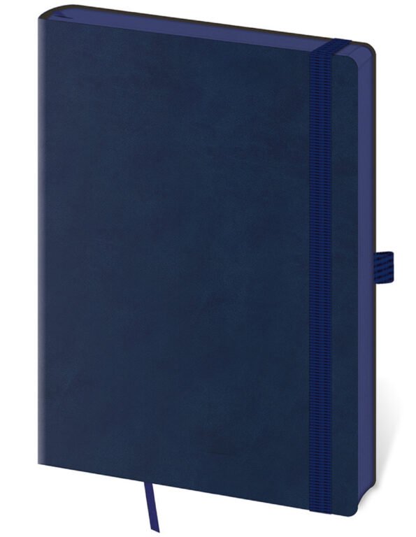 Zápisníky s gumičkou - Tečkovaný zápisník Memory L Dark Blue (čtverečkovaný)