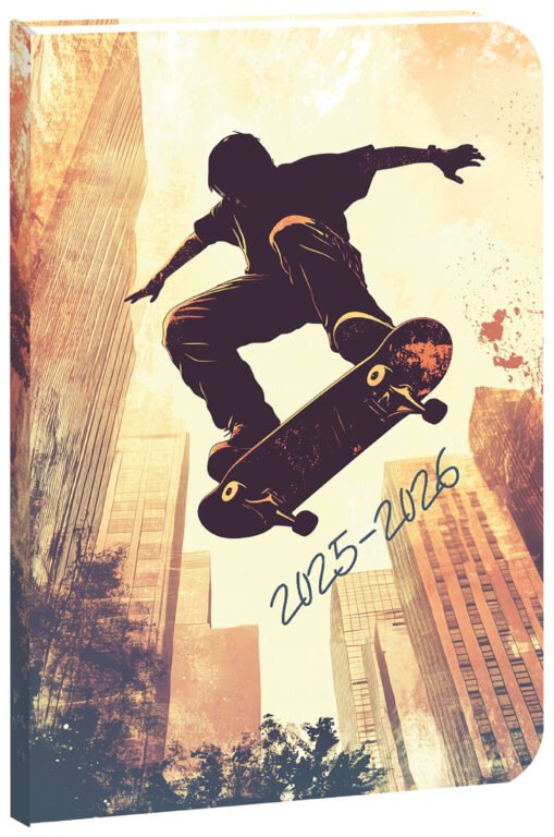 MEMORY (imitace pravé kůže) - Školní diář STUDENT Skate 2025/26 - české kalendárium